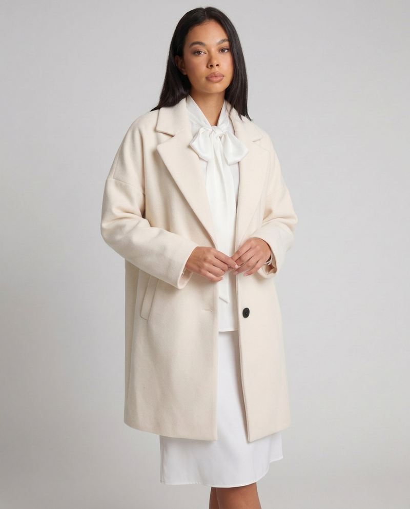 Sidonie | Women's Oversized Mid Length Notched Lapel Coat