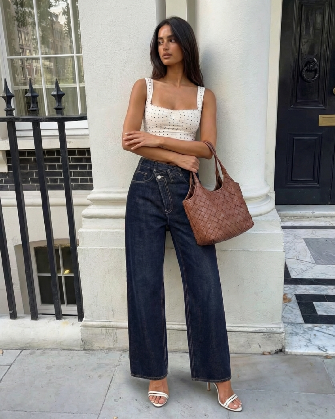 Adeline | Wide Leg Crossover Jeans