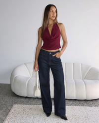 Sadie | Wide Leg Contrast Stitch Jeans