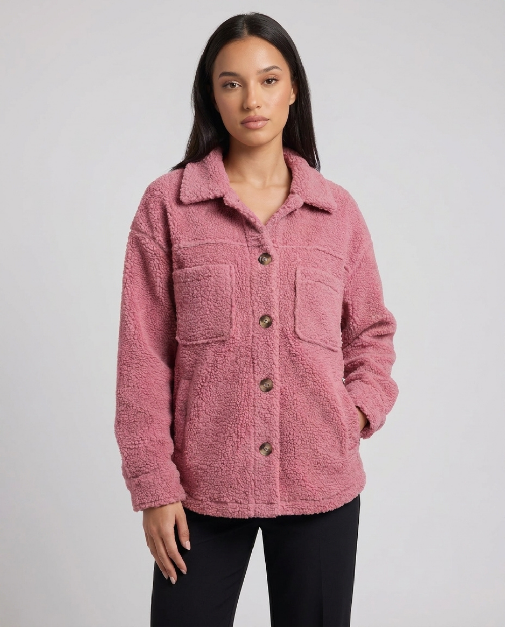 Pascaline | Women's Button-Down Relaxed Fit Jacket Classic Collar