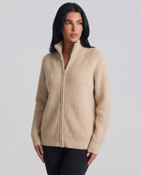 Oceane | Women's Zip-Up Ribbed Knit Casual Jacket