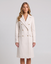 Hyacinth | Women's Double-Breasted Long Coat Notch Lapel