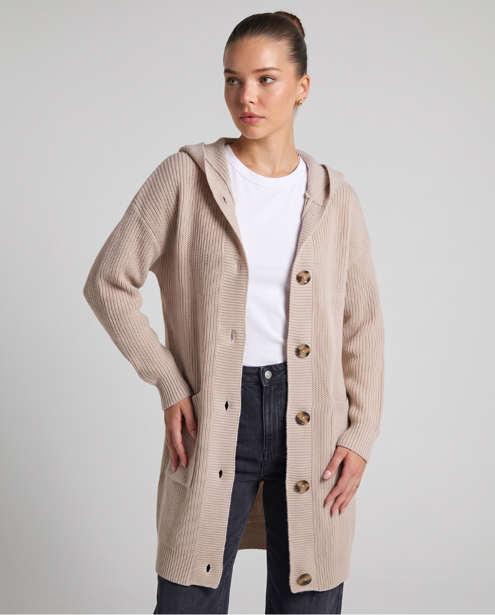 Helena | Women's Longline Hooded Cardigan