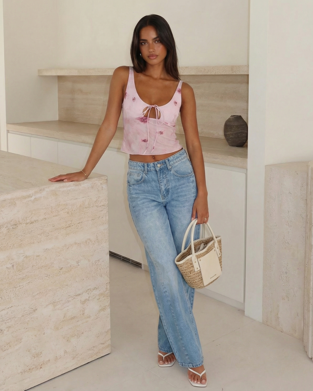 Cora | Wide Leg Front Seam Jeans