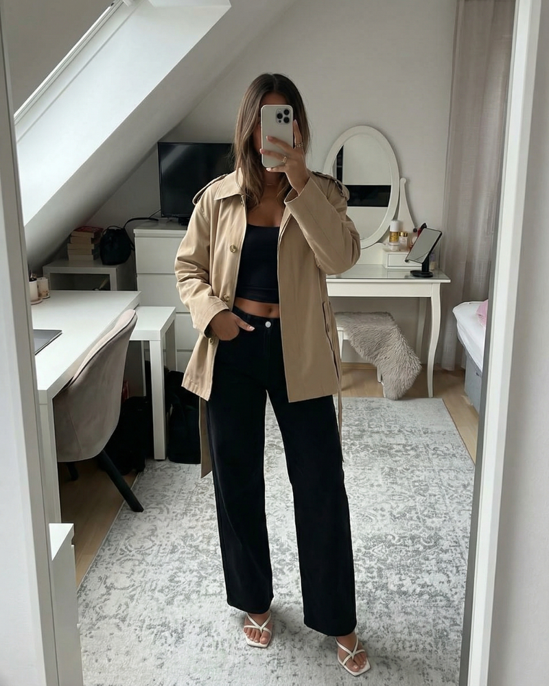 Caitlin | cropped trench coat