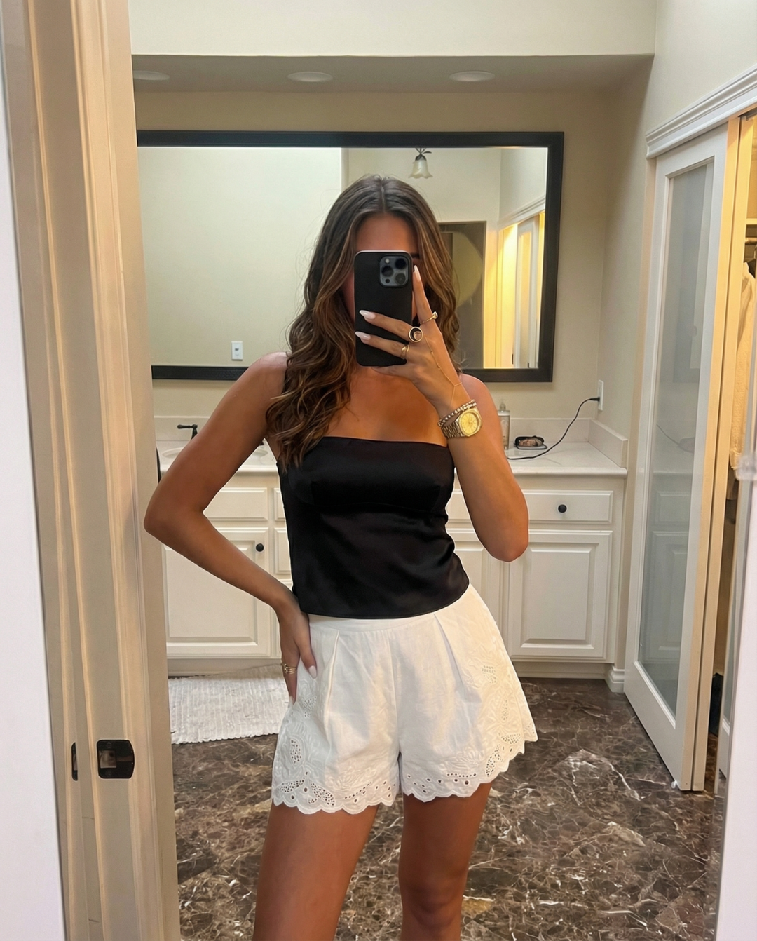 Sophie | white linen shorts