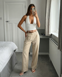 Nicole | linen wide leg pants