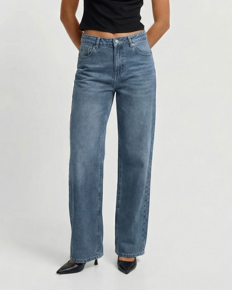 Vera | Wide Leg Jeans Light Blue High Waisted Vintage