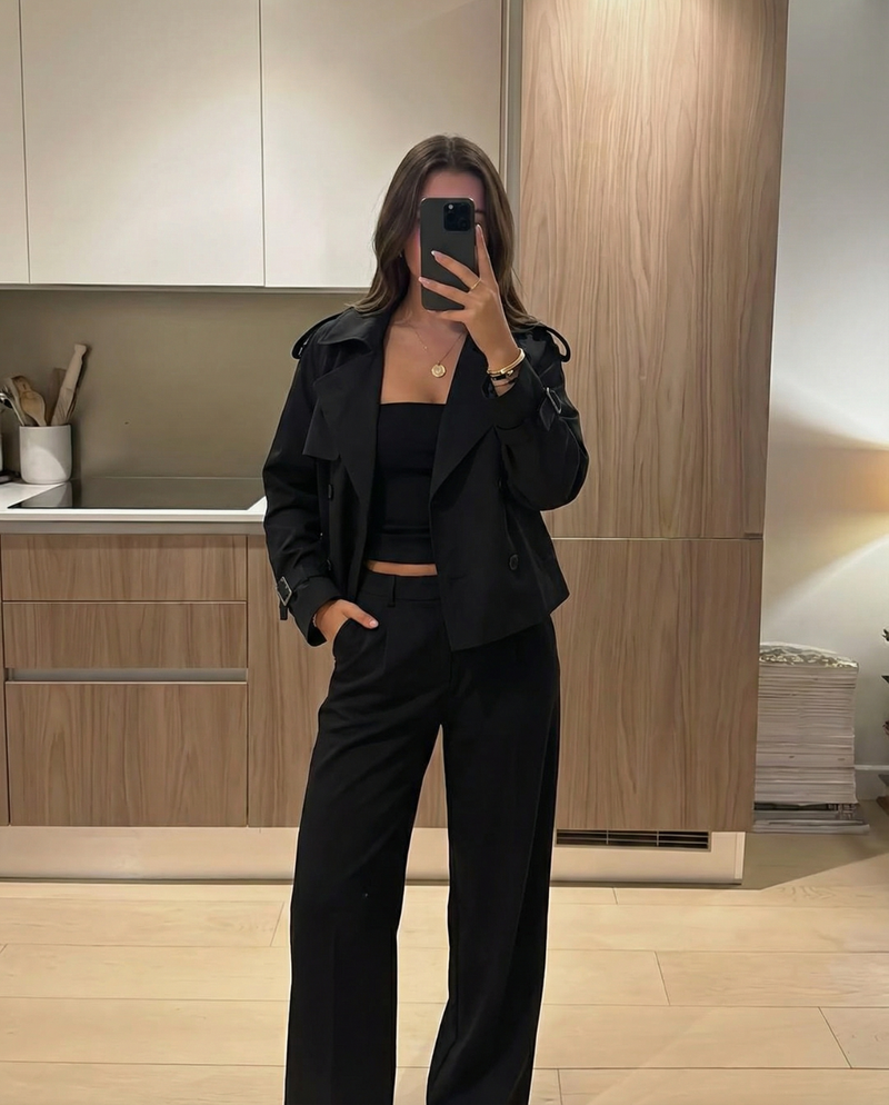 Rebecca | cropped trench coat