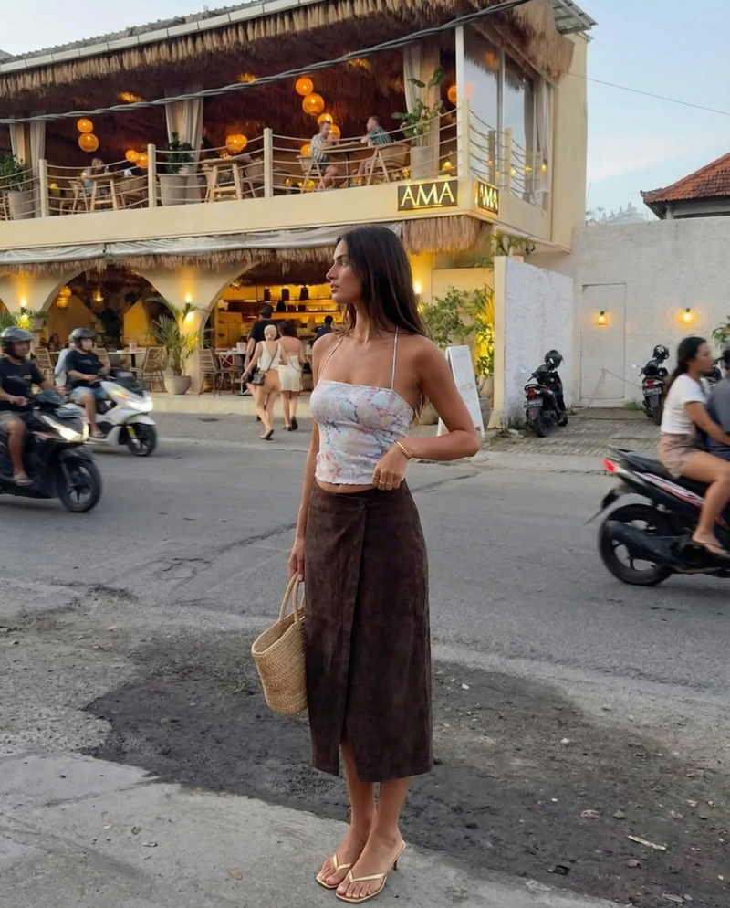 Amelia | wrap midi skirt