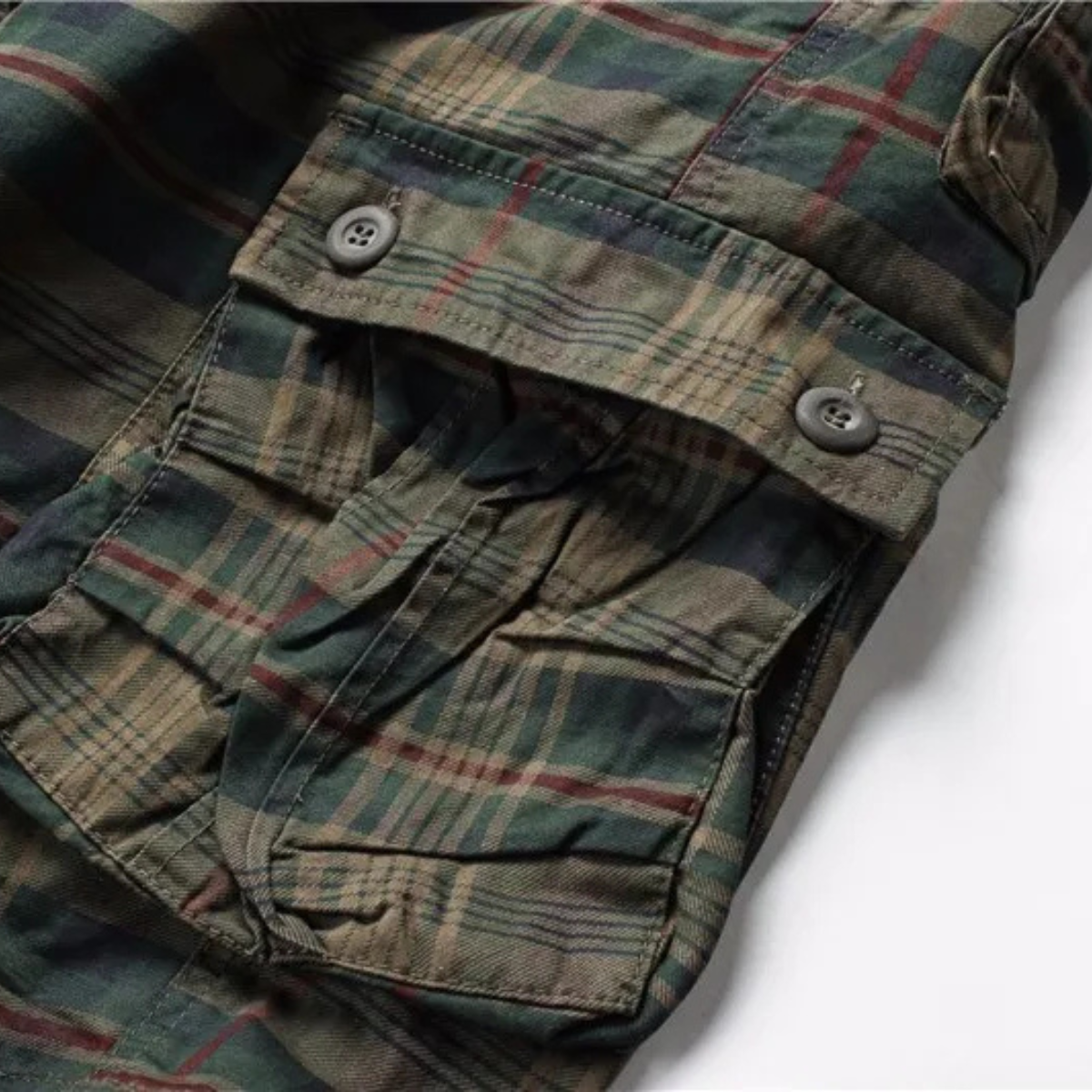 Gerard plaid cargo shorts detail