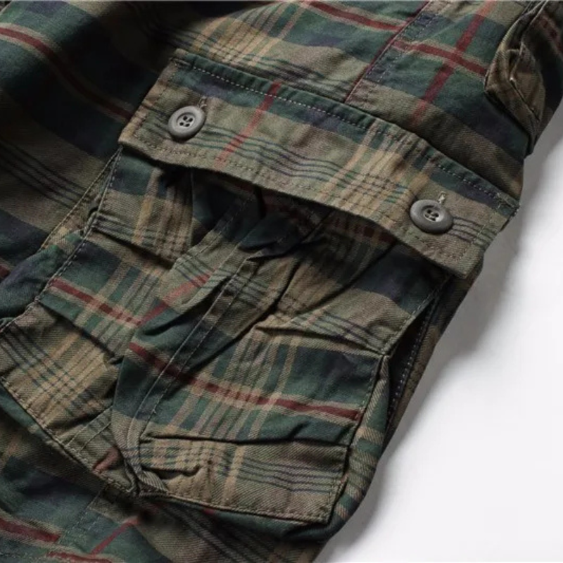Gerard plaid cargo shorts detail