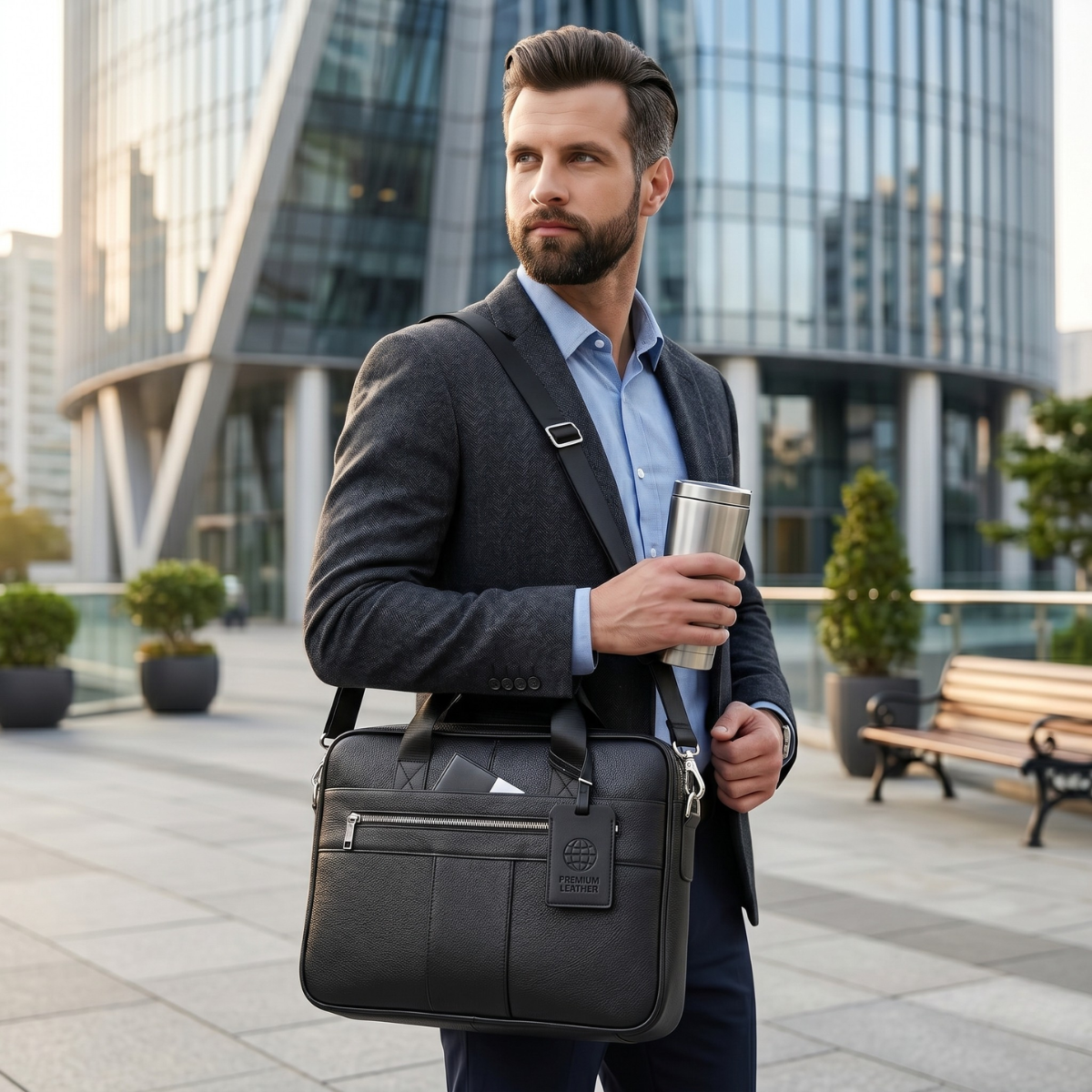 Dylan | Genuine Leather Business Shoulder Bag for Men