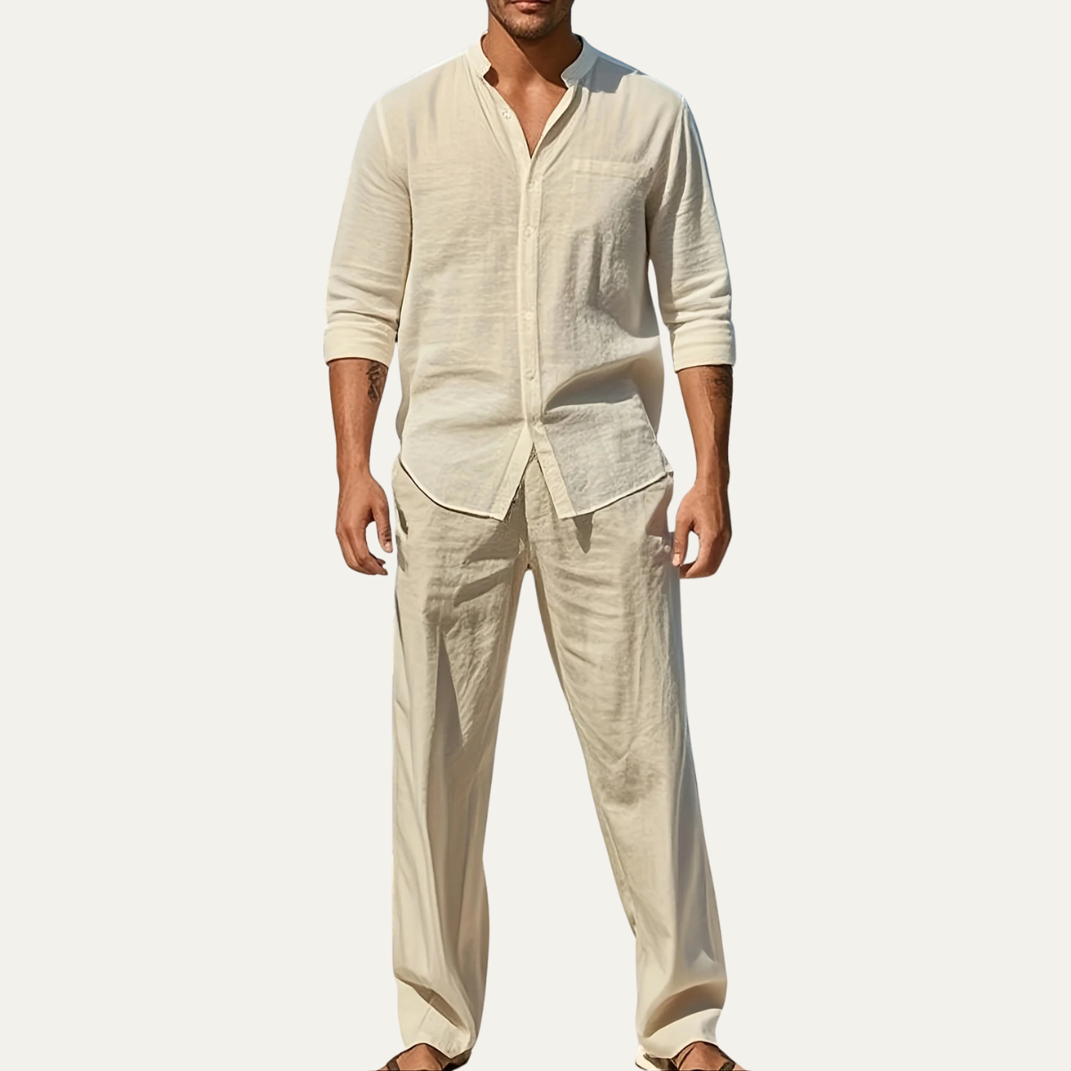 Pablo | Men's Summer Linen Shirt and Trousers Two-Piece Set