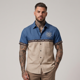 Kane | Retro Patchwork Short Sleeve Button Up Summer Shirt