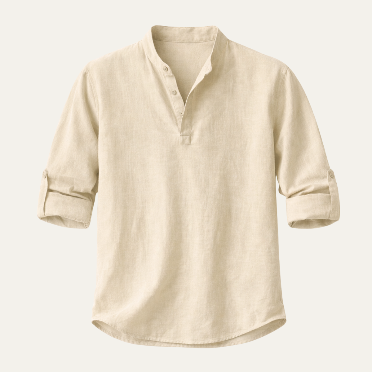 Kermit | Cotton Linen Long Sleeve Henley Shirt