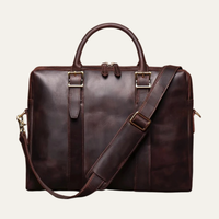 Dwight leather business bag in Dark Brown