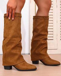 Odette | Mid Calf Slouch Block Heel Boots