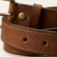 Elton | Thick Cowhide Leather Belt with Metal Pin Buckle