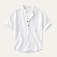 Caleb | Casual Linen Blend Short Sleeve Shirt