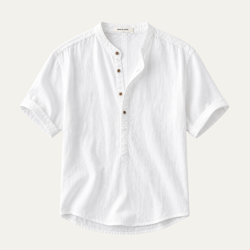 Caleb | Casual Linen Blend Short Sleeve Shirt
