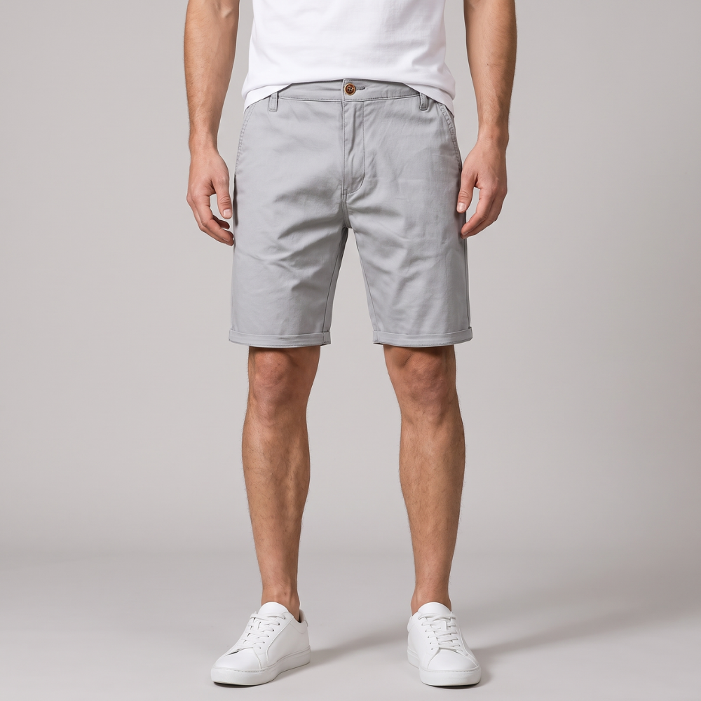 Gareth | Men's Solid Colour Cotton Breathable Chino Shorts