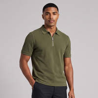 Cash | Men's Short Sleeve Zip Neck Polo Shirt
