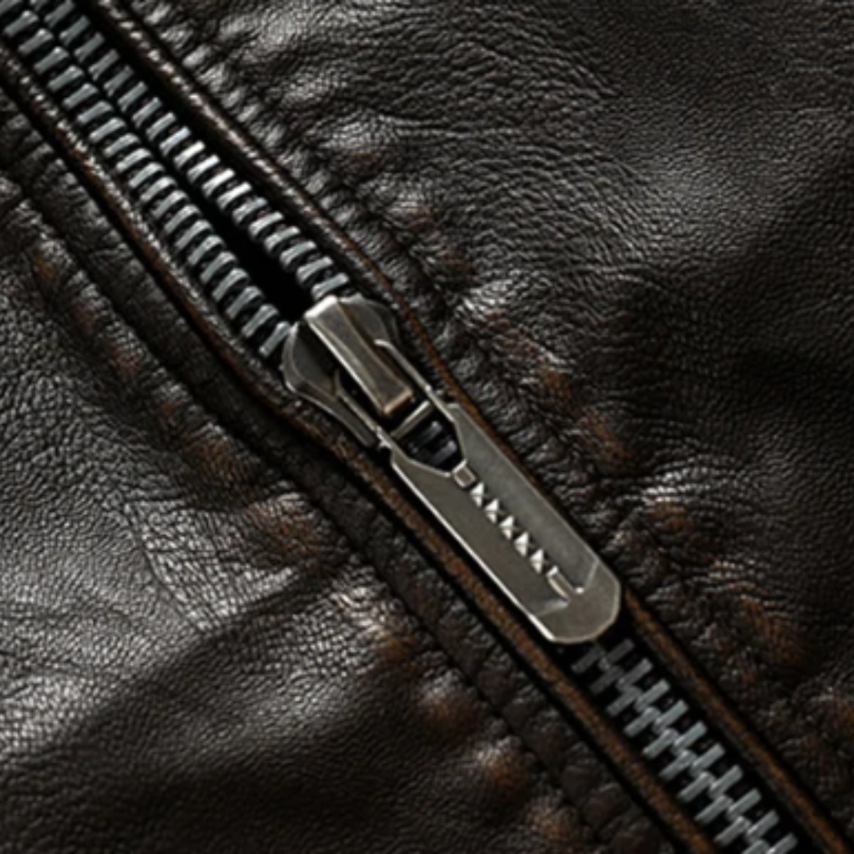Merrick biker jacket detail
