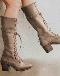 Cressida | Lace-Up Leather Combat Boots