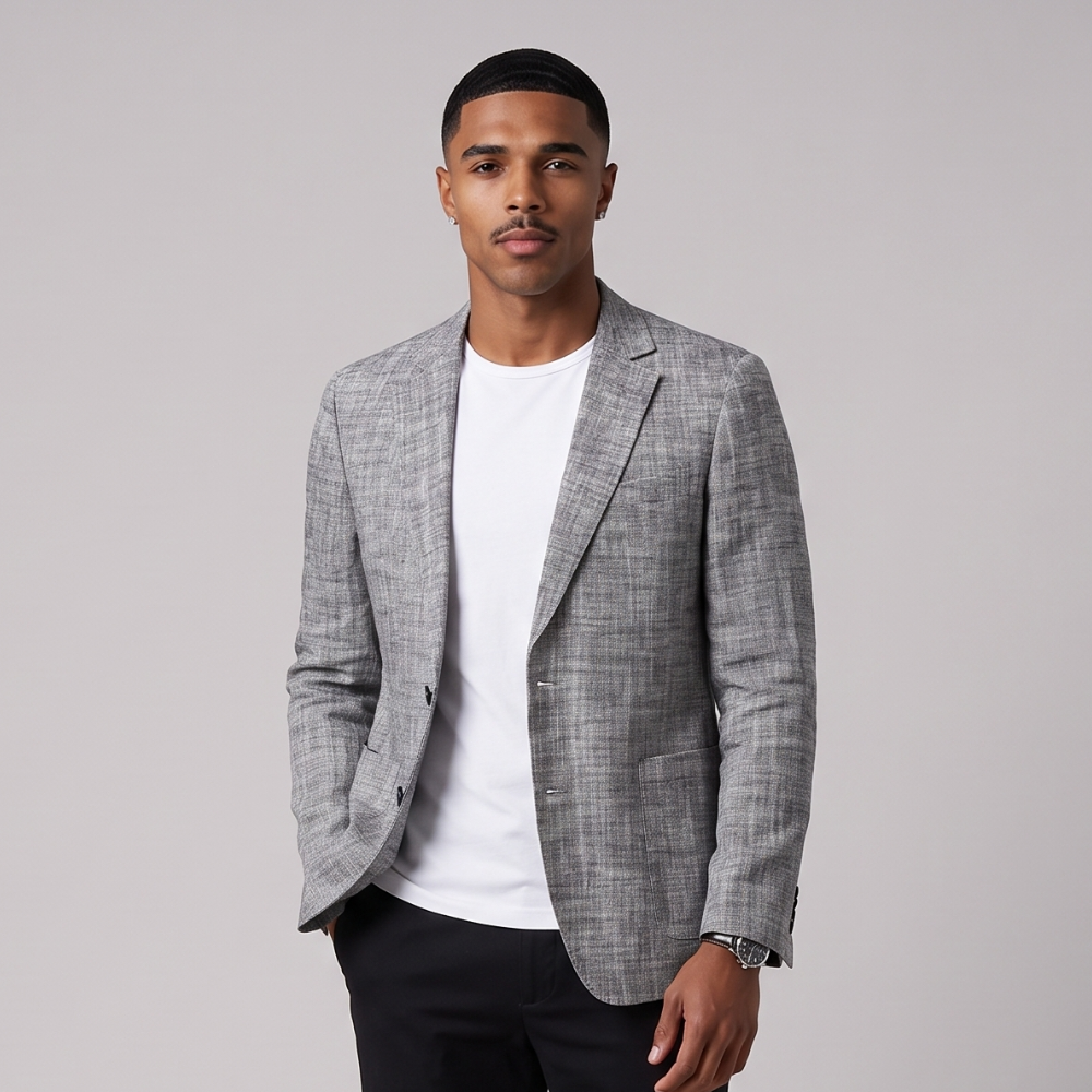 David | Relaxed Fit Textured Lightweight Blazer