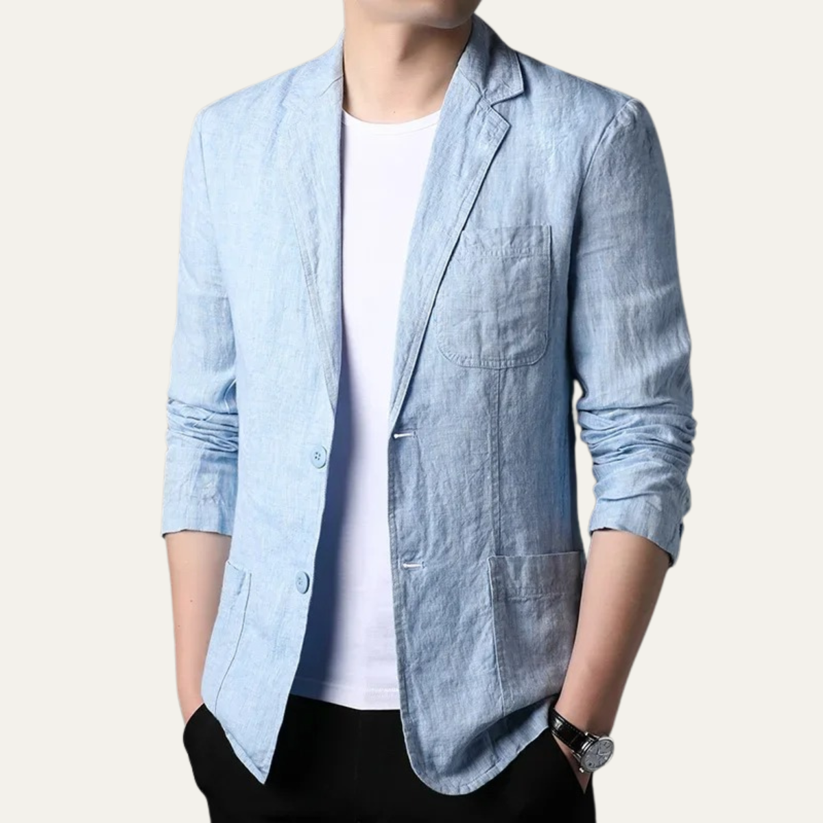 Davenport linen blazer Light Blue