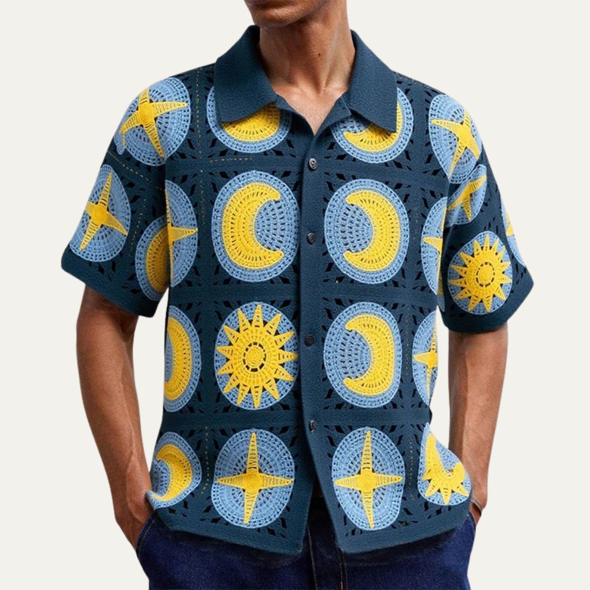 Emery polo shirt Teal Yellow
