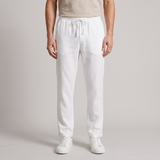 Howard | Men's Lightweight Linen Blend Trousers in White