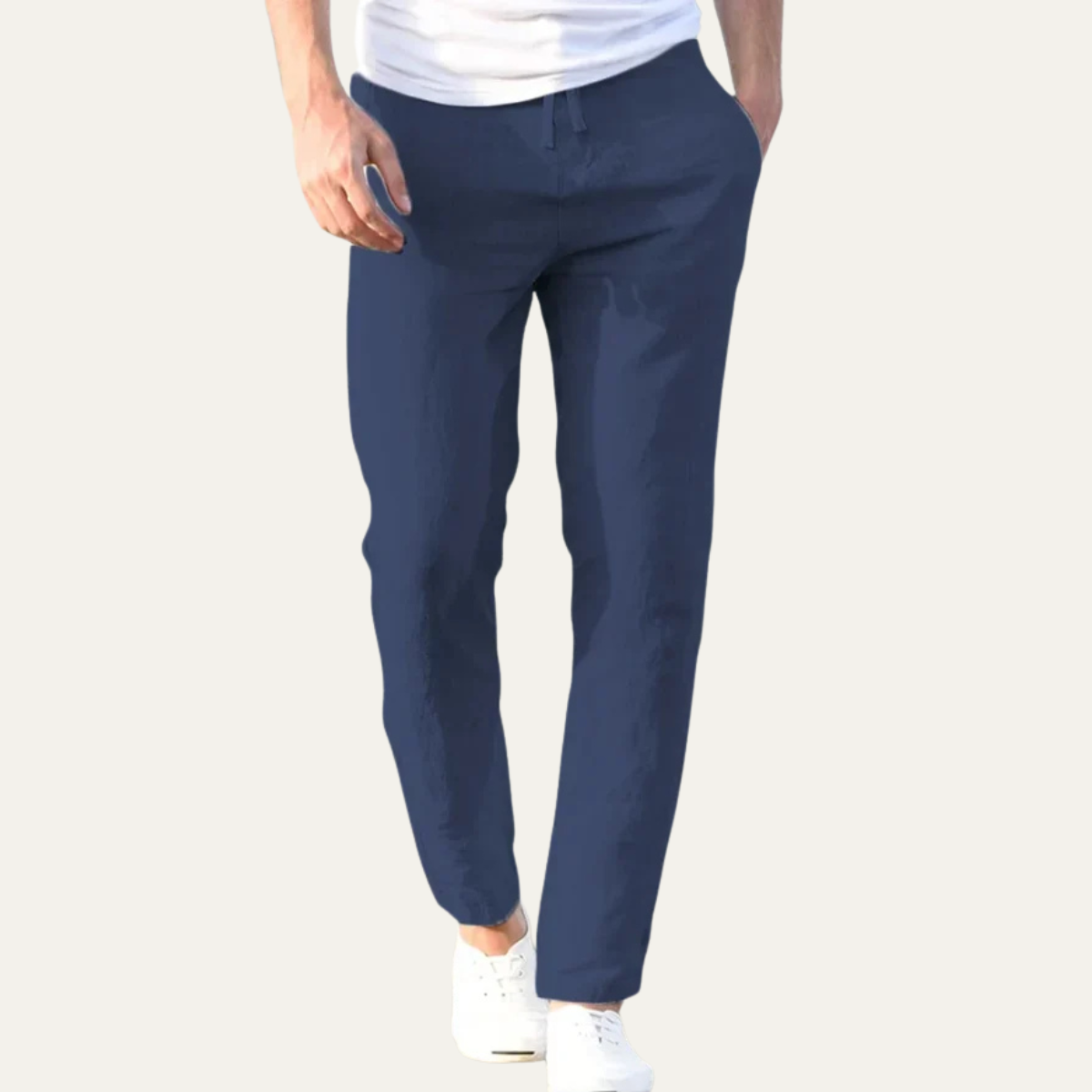 Galen | Men's Casual Lightweight Elastic Linen Trousers