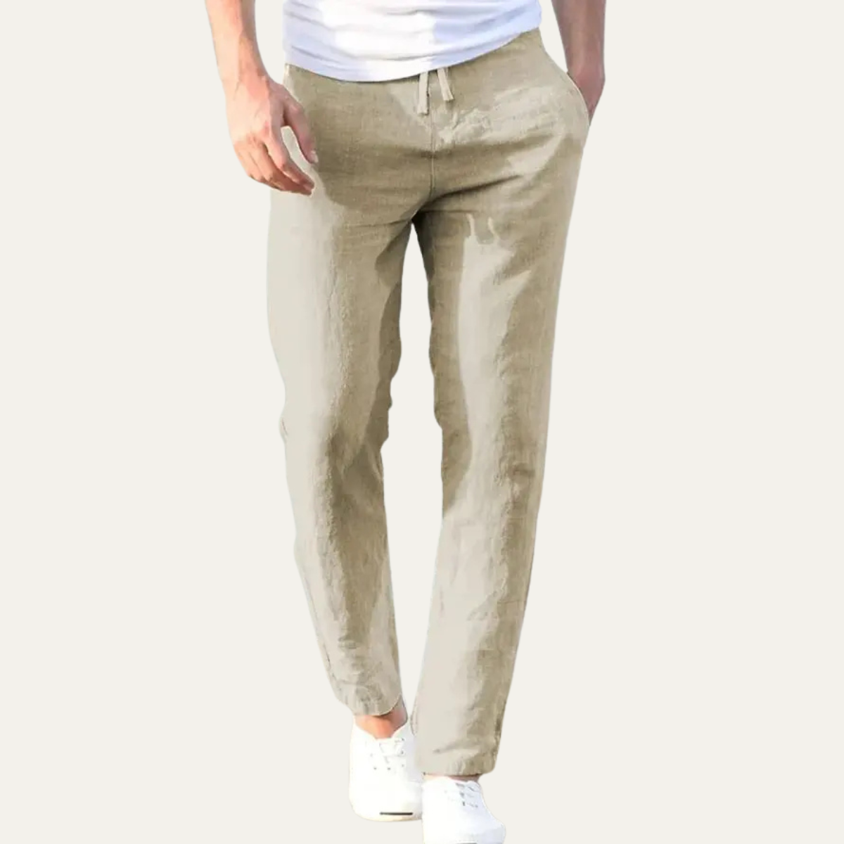Galen | Men's Casual Lightweight Elastic Linen Trousers