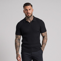 Keaton | Casual Ribbed Knit Short Sleeve Polo Shirt
