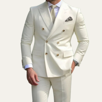 Maxwell double breasted suit Ivory
