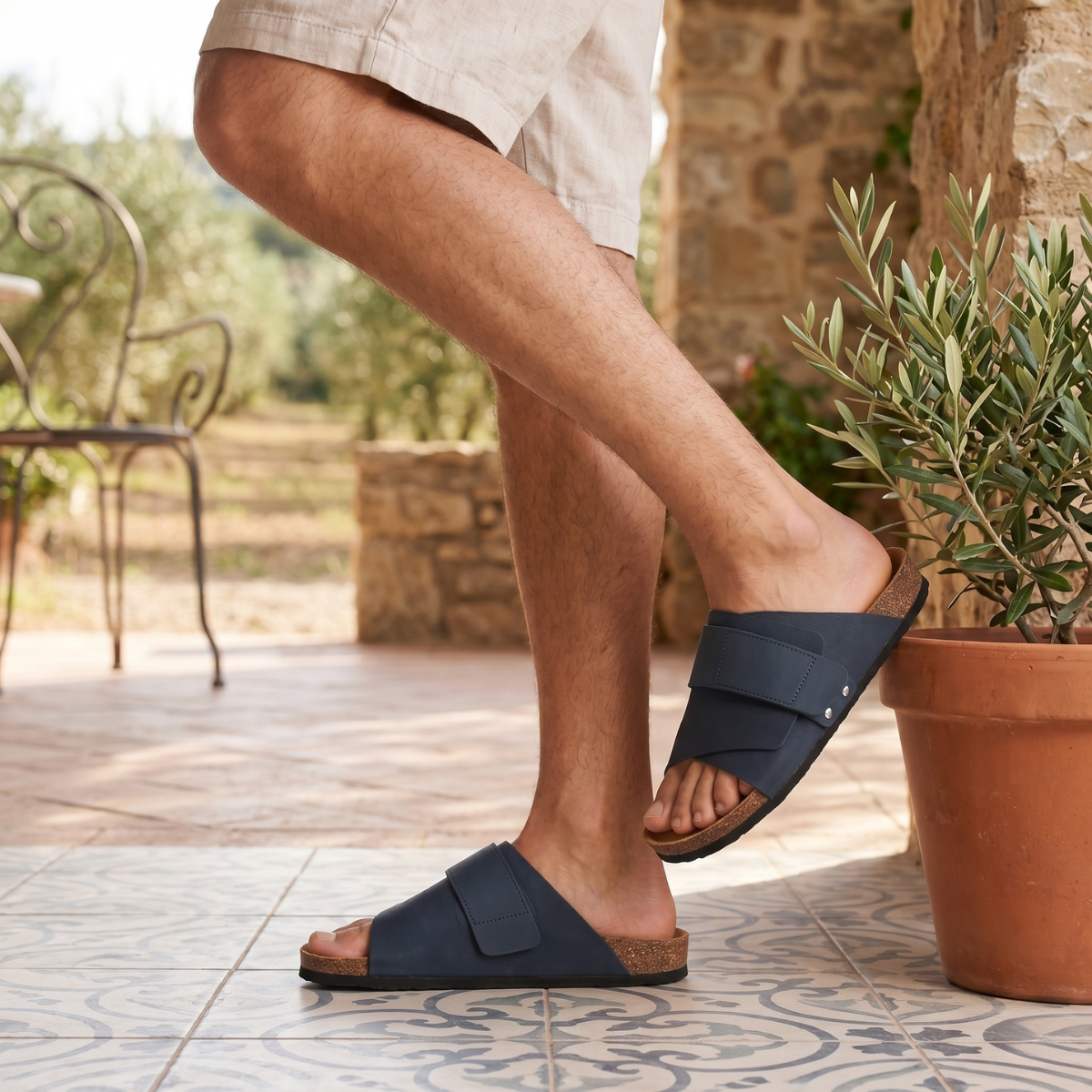 Ira | Cork Footbed Slide Sandals