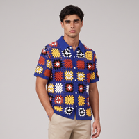 Jerome | Men's Relaxed Fit Crochet Knit Polo Shirt