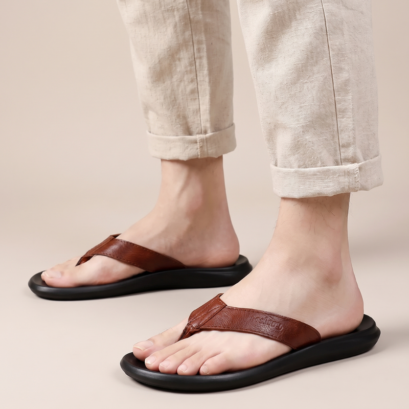 Kirk | Leather Thong Summer Flip Flops
