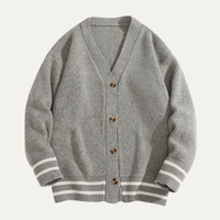 Gawain oversized striped knit cardigan in Grey