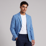 Zane | Striped Lightweight Cotton Linen Blend Blazer