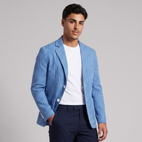 Zane | Striped Lightweight Cotton Linen Blend Blazer