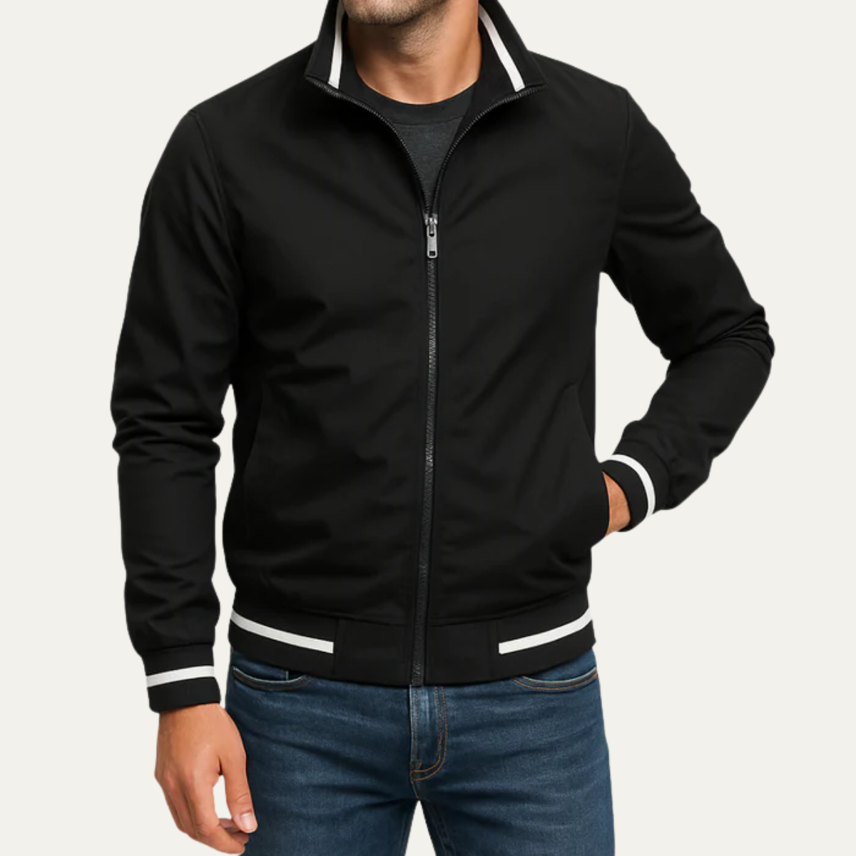 Cedric Zip Jacket Black