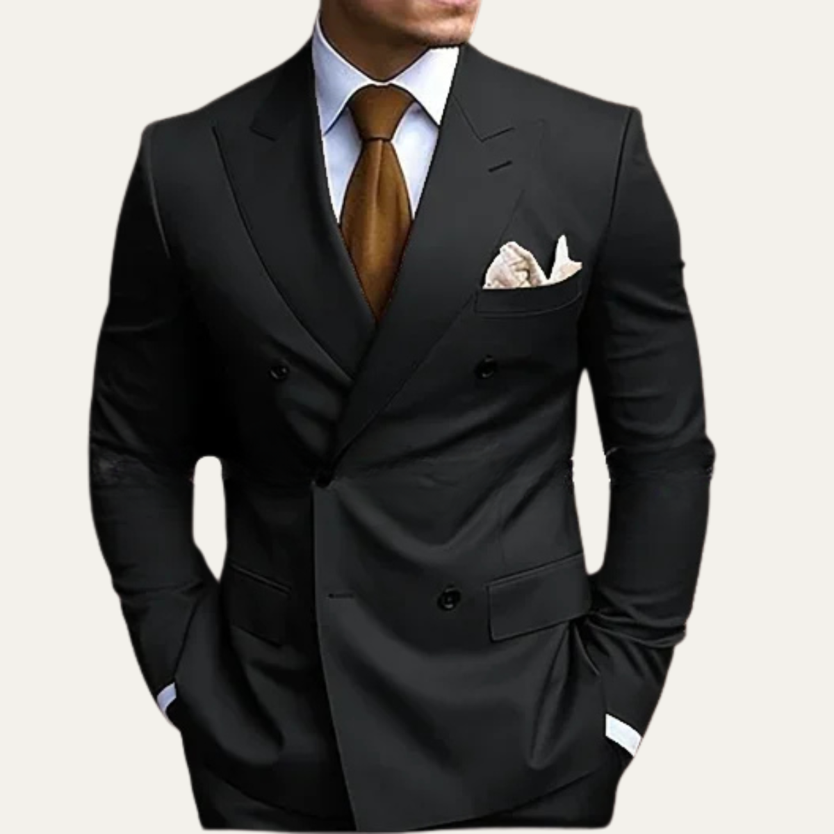 Maxwell double breasted suit Black
