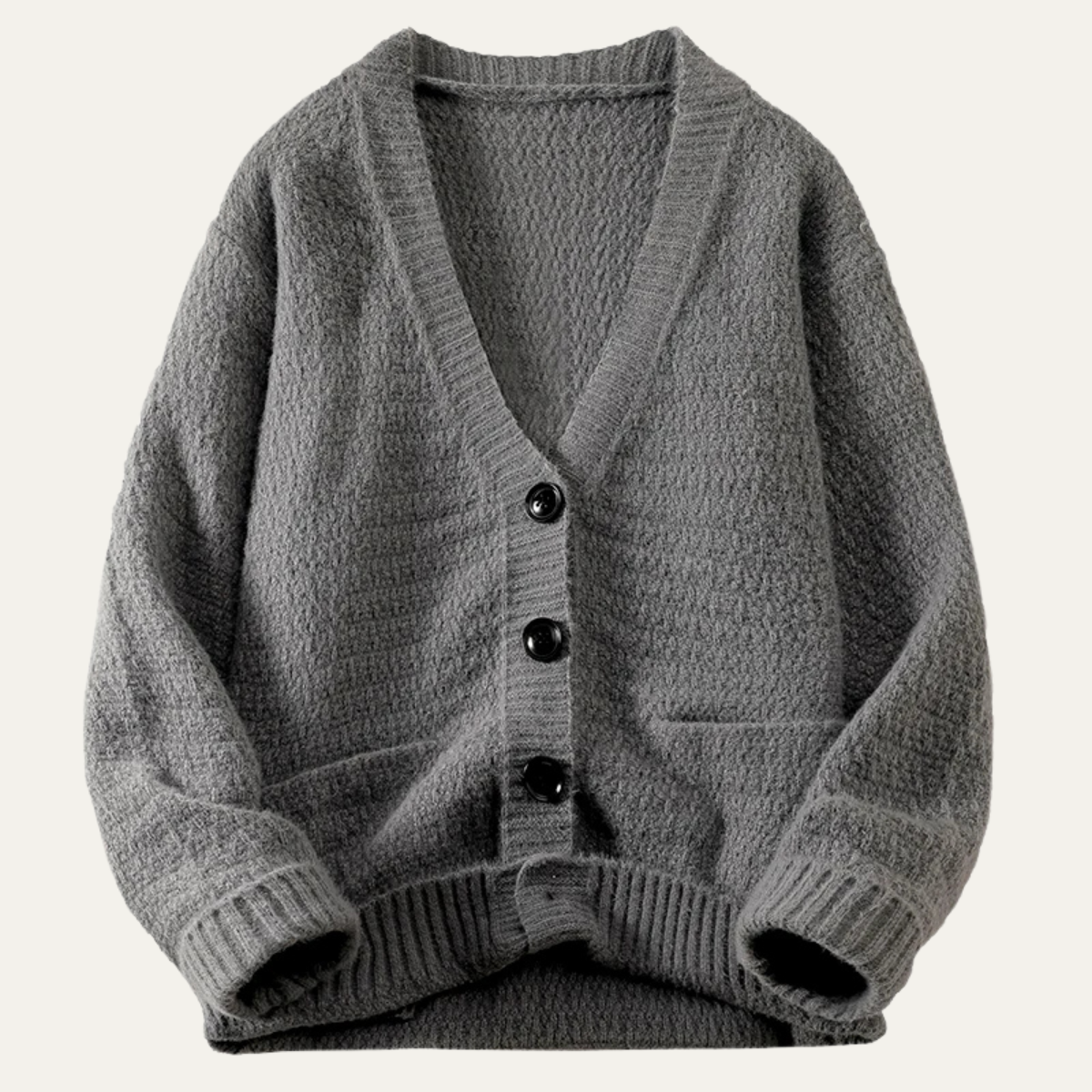 Gaskell oversized V neck cardigan in Grey
