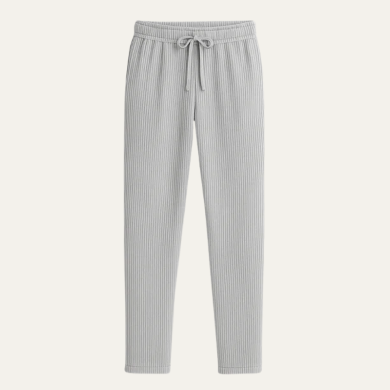 Horace Ribbed Drawstring Trousers Grey