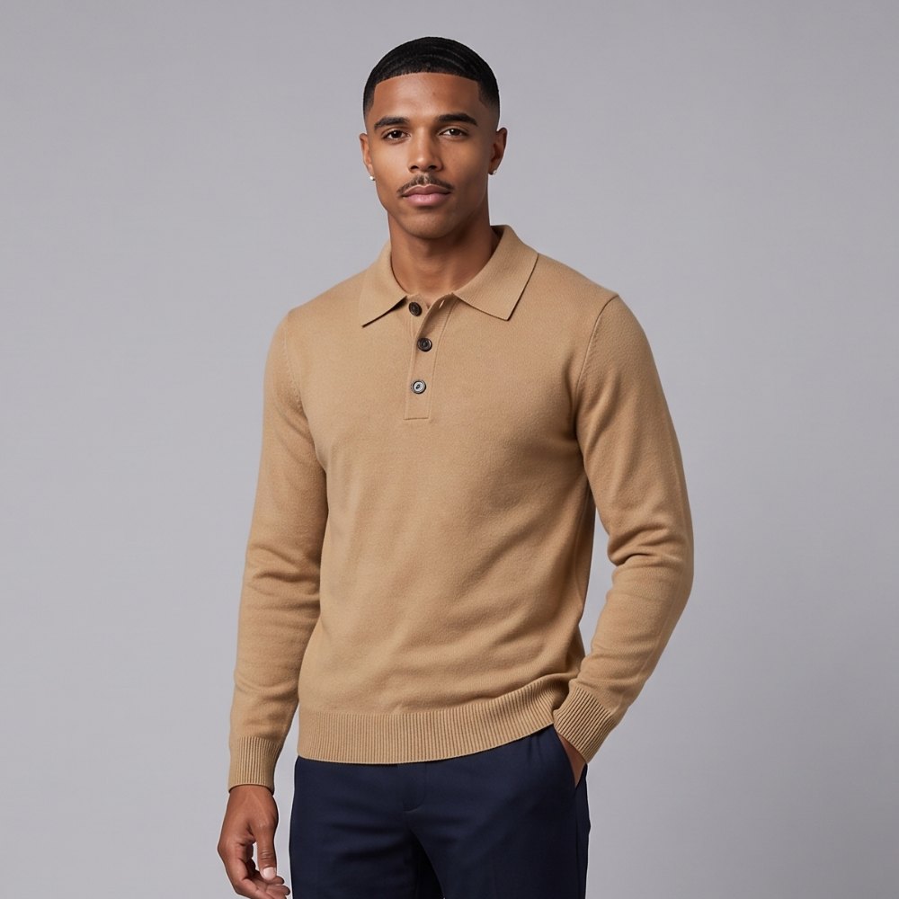 Florian | Cashmere Polo Shirt with Refined Collar
