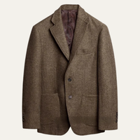 Maddox | Single Breasted Herringbone Wool Tweed Blazer