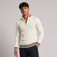 Fletcher | Half Zip Knit Jumper with Stripe Trim